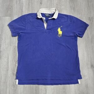 Vintage Y2K Polo Ralph Lauren Chief Keef Style Blue Rugby Polo Shirt Big Pony XL